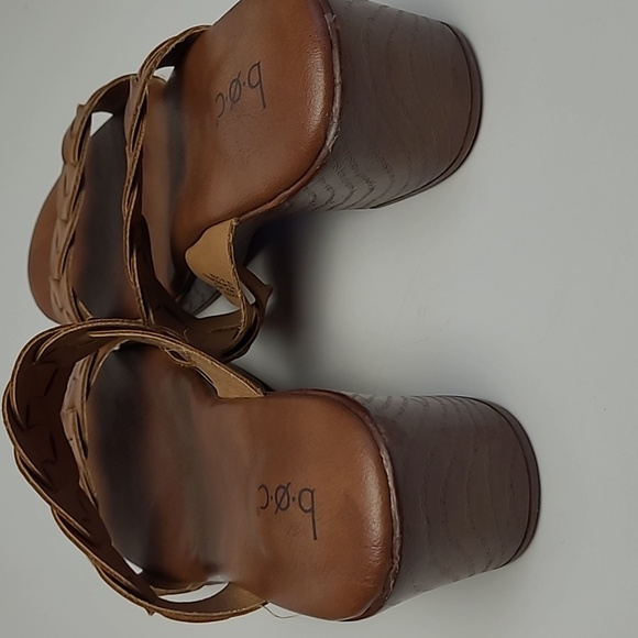 B.O.C JILLIAN BROWN FAUX LEATHER BRAIDED STRAP SLIP ON HEELS 8M - Picture 5 of 9